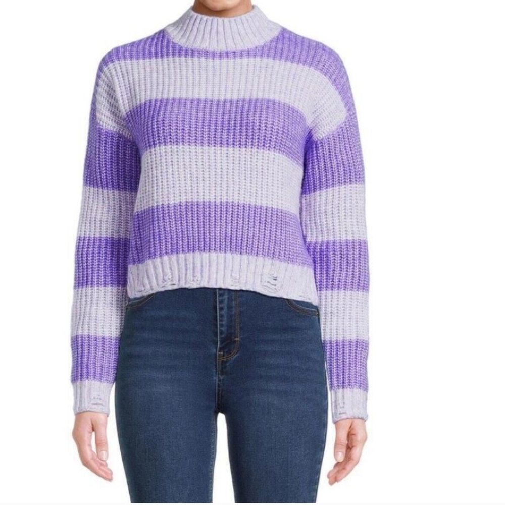 NWT No Boundaries Purple Stripe Sweater
